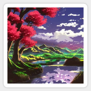 Anime Style Landscape Sticker